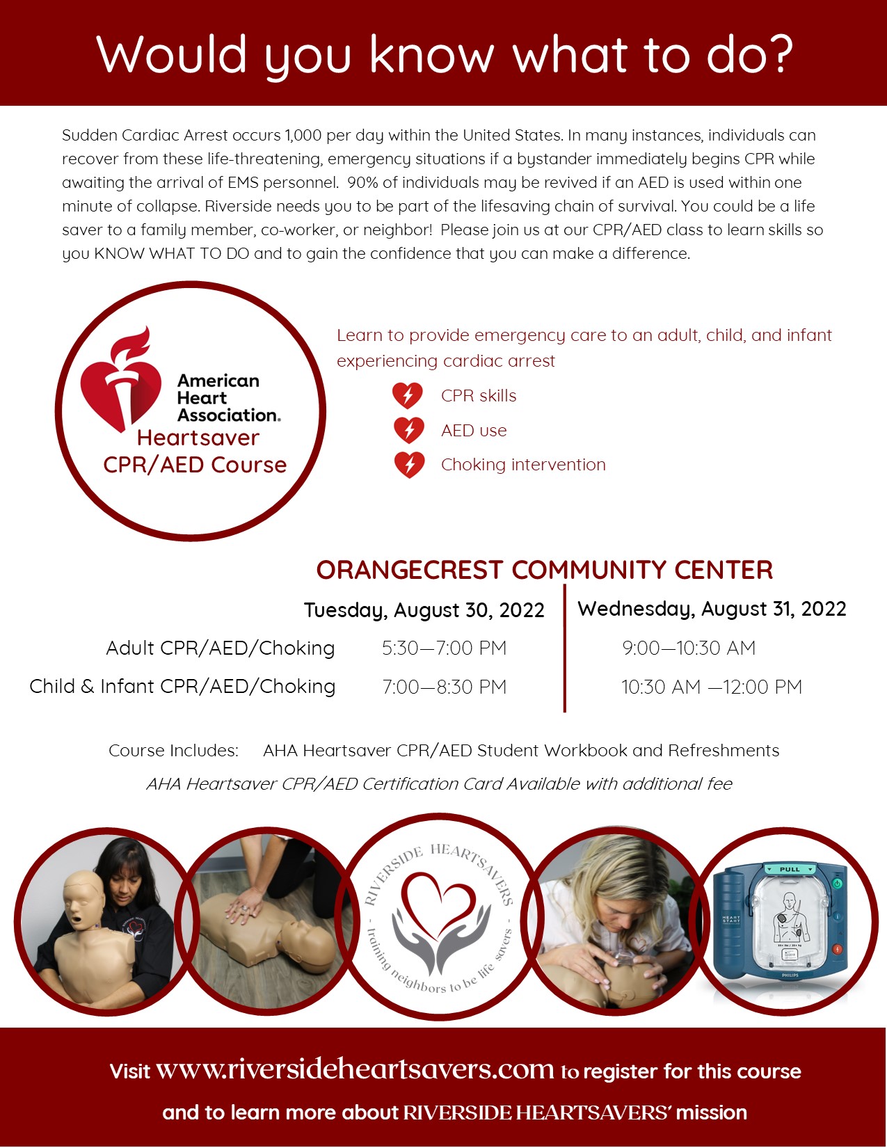 AHA Heartsaver CPR Course Child And Infant CPR AED Class 